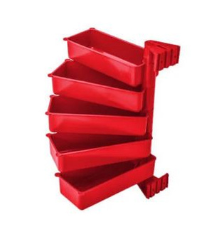 Pivot - zestaw 5 pojemników obrotowych czerwony