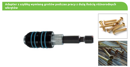 Adapter z szybką wymianą bitów 60 mm - opakowanie plastikowe - 1 szt