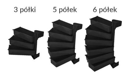 Eko Pivot - zestaw 6 pojemników obrotowych czarny