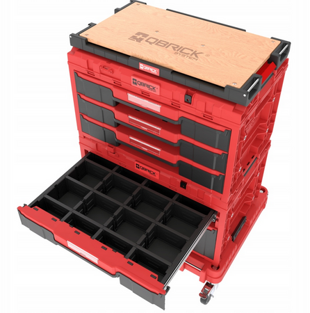 Qbrick System ONE Workshop Drawers SET 5 Red Ultra HD