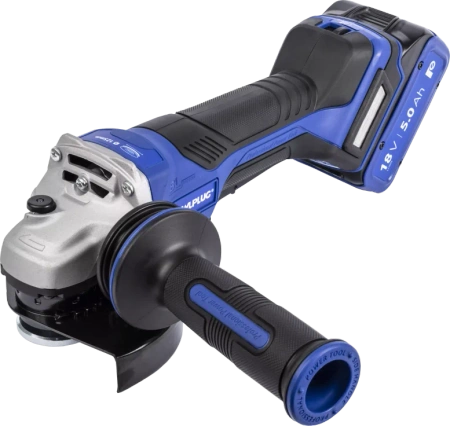 Szlifierka kątowa 18V 125 mm włącznik łopatkowy reg obrotów 2 akumulatory 5,0 Ah ładowarka 6,5 A walizka RawlCase