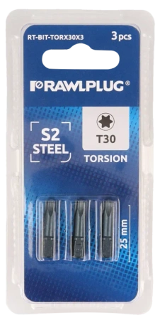 T30 25mm bity TORSION TORX30 3szt blister