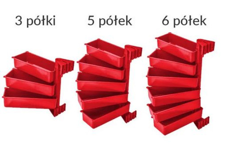 Pivot - zestaw 5 pojemników obrotowych czerwony
