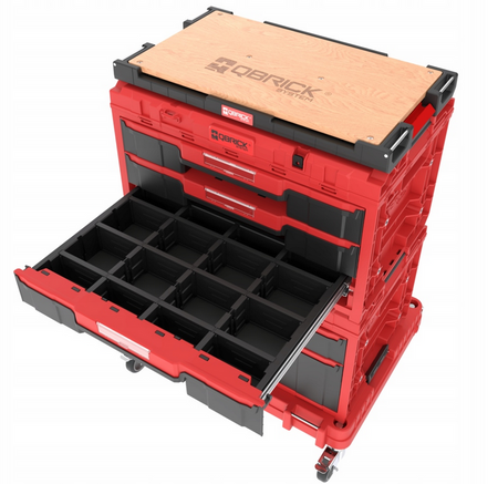 Qbrick System ONE Workshop Drawers SET 5 Red Ultra HD