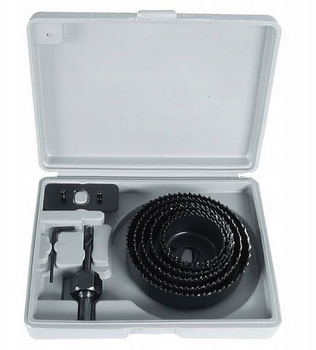 Wyrzynarka do otworów 51-102 mm pilot prowadzący typ puszkowy PVC box - opakowanie plastikowe - 9 szt.