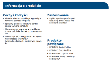 Adapter z szybką wymianą bitów 60 mm - opakowanie plastikowe - 1 szt