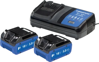 Zestaw 2 akumulatorów 18 V 5,0 Ah oraz szybkiej ładowarki 6,5 A
