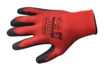 Rękawice poliestrowe lateks spieniany czarny roz 10" CE - zawieszka papierowa - 1 para