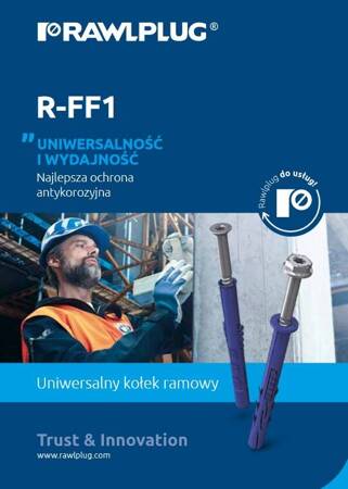 FF1 Kołek ramowy poliamidowy 10x100 mm z kołnierzem, wkręt ocynk galwaniczny, [OP 25]